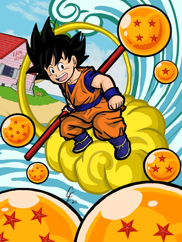 anime digital art commission of Goku - Dragon Ball Daima - Gab_Esc_Art