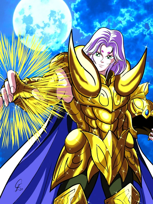 anime digital drawing commission of Aries Mu - Saint Seiya - Gab_Esc_Art