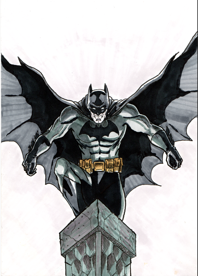 Ilustracion tradicional de Batman