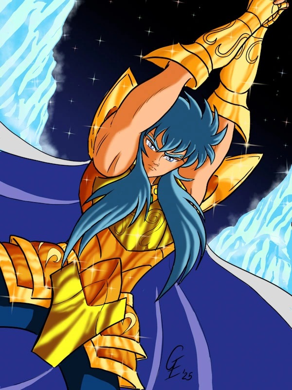 anime custom commission - aquarius camus - saint seiya